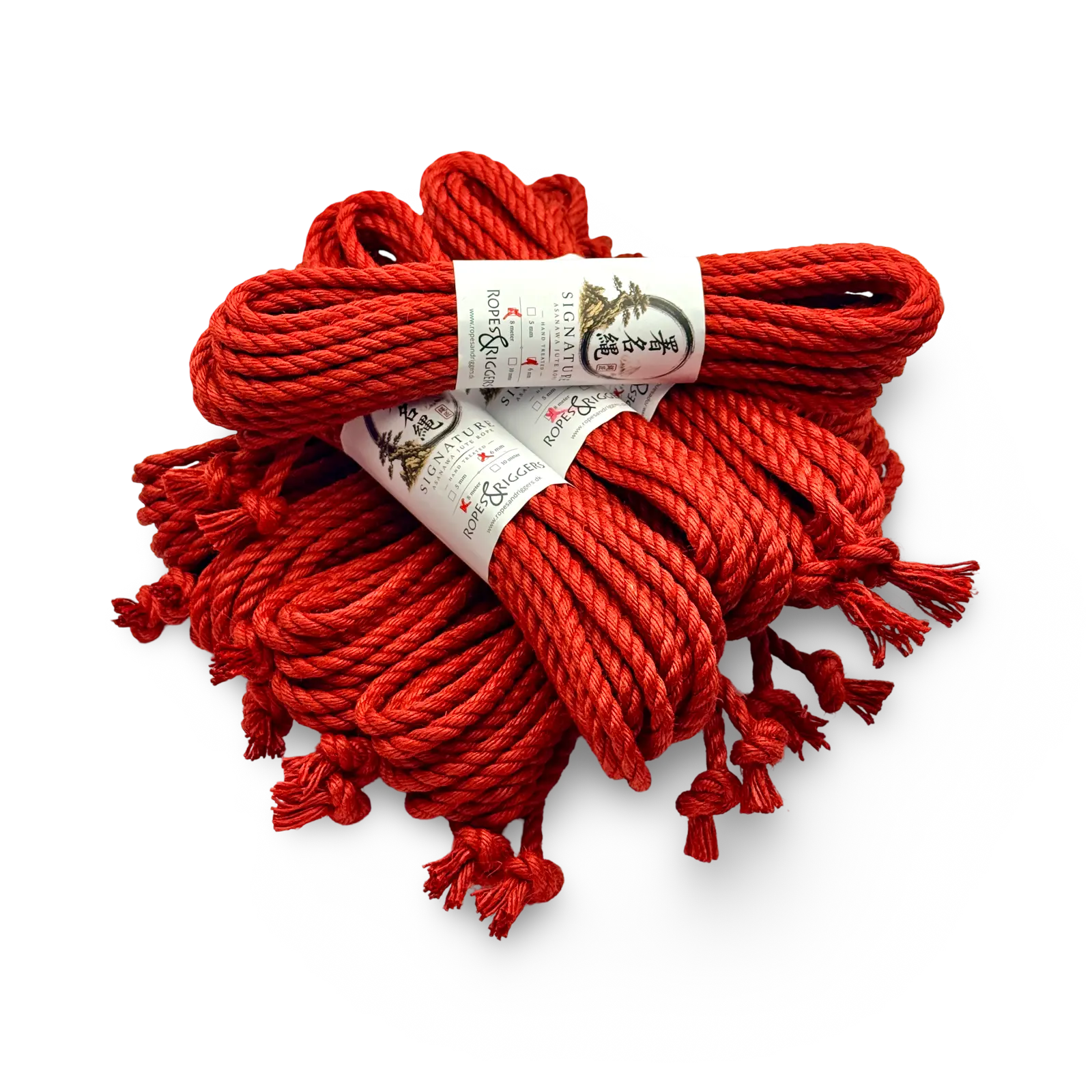 Rødt Signatur Jute Reb i 6 mm til Shibari og Kinbaku